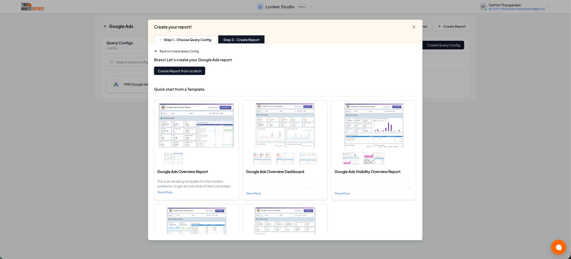 Create Report Finish