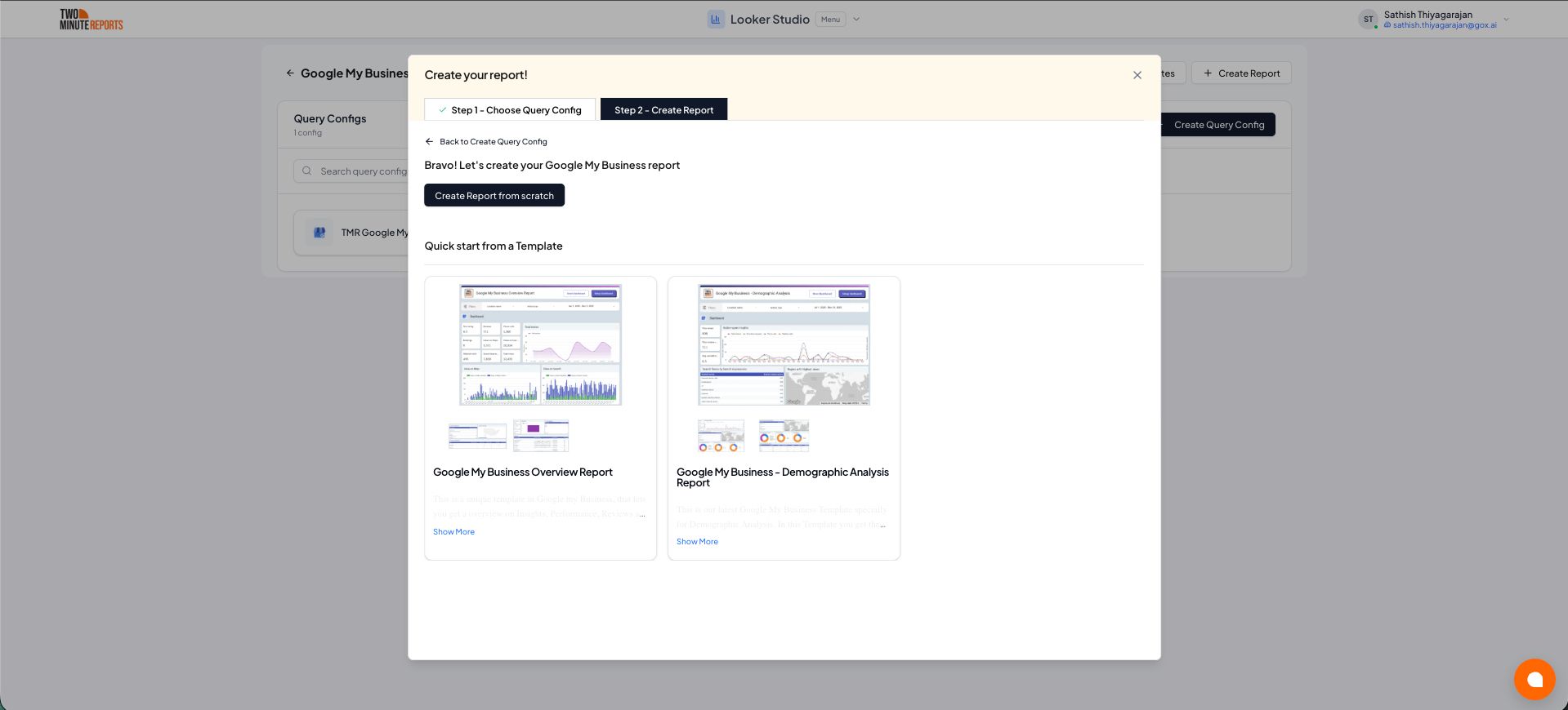 Create Report Finish