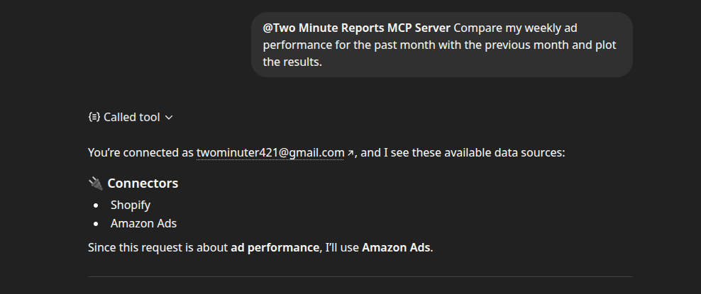 Ad performance query